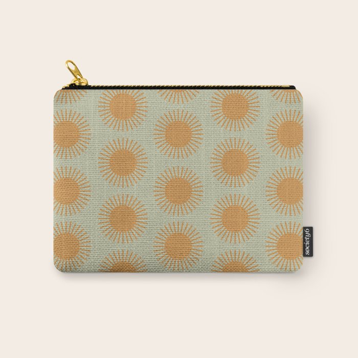 Boho Summer Sun Pattern VIII Sage and Orange Carry All Pouch Gallery Image 1