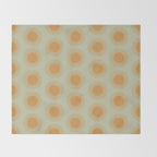 Boho Summer Sun Pattern VIII Sage and Orange Throw Blanket Gallery Image 2