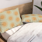 Boho Summer Sun Pattern VIII Sage and Orange Pillow Sham Gallery Image 2