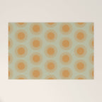 Boho Summer Sun Pattern VIII Sage and Orange Welcome Mat Gallery Image 1