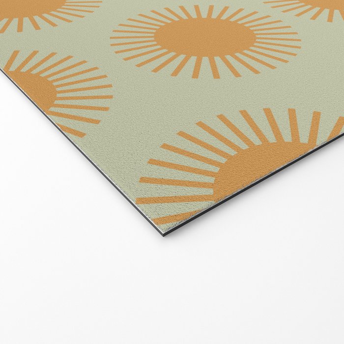 Boho Summer Sun Pattern VIII Sage and Orange Welcome Mat Gallery Image 2