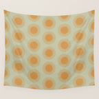 Boho Summer Sun Pattern VIII Sage and Orange Wall Tapestry Gallery Image 4