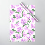 Lilac gouache flowers Wrapping Paper Gallery Image 1