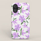 Lilac gouache flowers iPhone Case Gallery Image 1