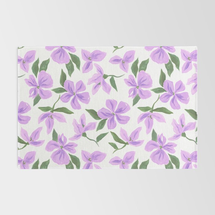 Lilac gouache flowers Rug Gallery Image 2
