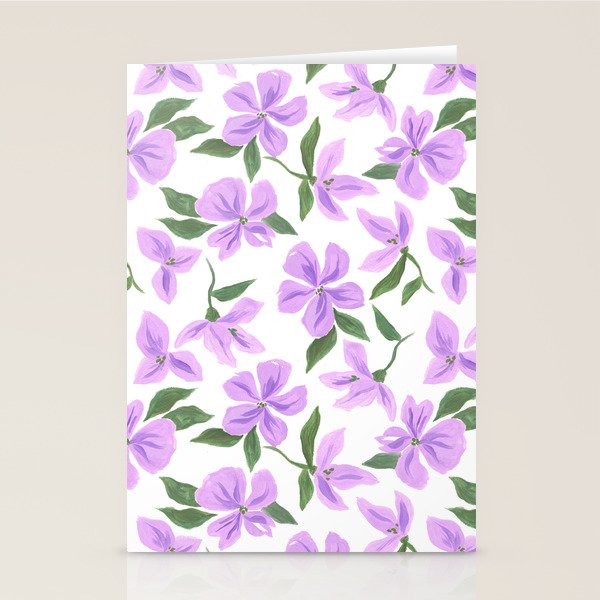 Lilac gouache flowers Stationery Card Gallery Image 2