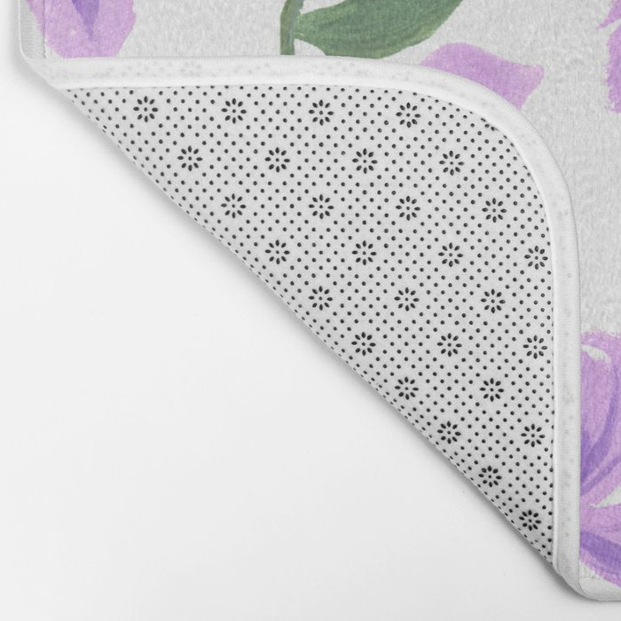 Lilac gouache flowers Bath Mat Gallery Image 2