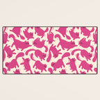 Playful Pink Cats Pattern Desk Mat Gallery Image 3