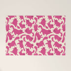 Playful Pink Cats Pattern Welcome Mat Gallery Image 1