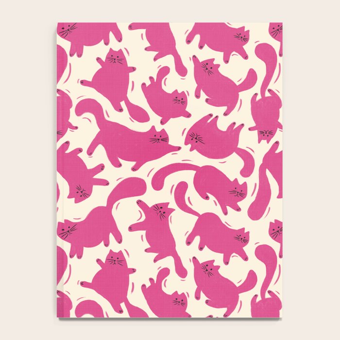 Playful Pink Cats Pattern Notebook Gallery Image 4