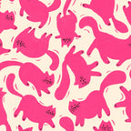 Playful Pink Cats Pattern Coffee Mug Gallery Image 2