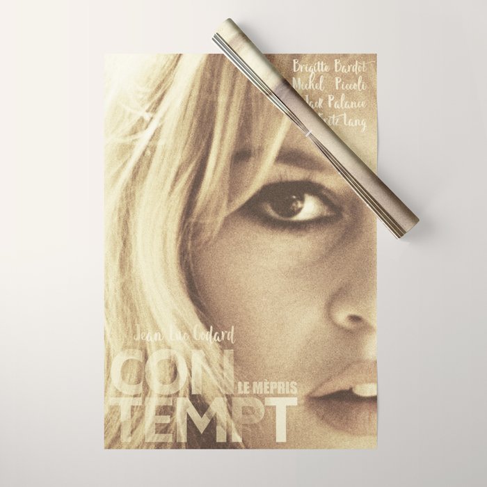 Brigitte Bardot, Contempt, movie poster, Le Mepris, Jean-Luc Godard, Fritz Lang, Wrapping Paper Gallery Image 1
