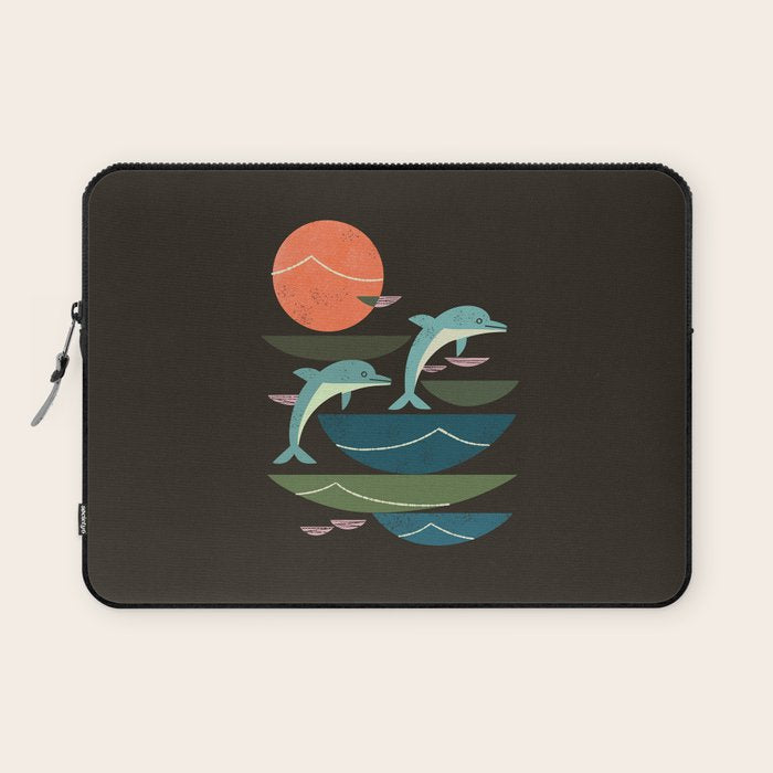 Sunset Dolphins Laptop Sleeve Gallery Image 1