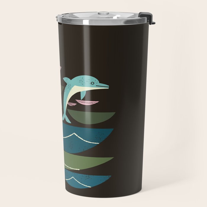 Sunset Dolphins Travel Mug Gallery Image 2