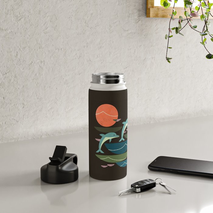 Sunset Dolphins Water Bottle Gallery Image 4