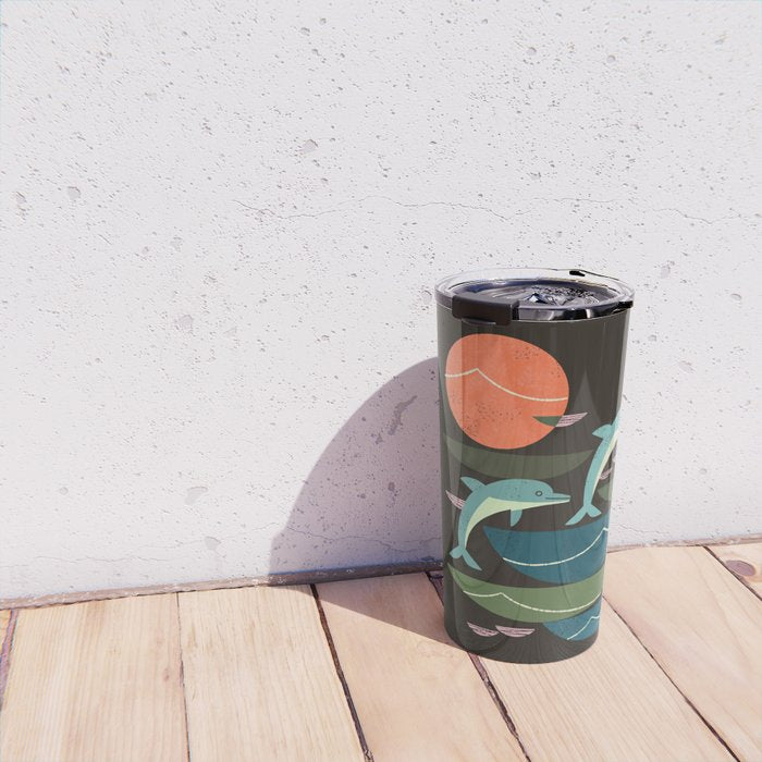 Sunset Dolphins Travel Mug Gallery Image 4