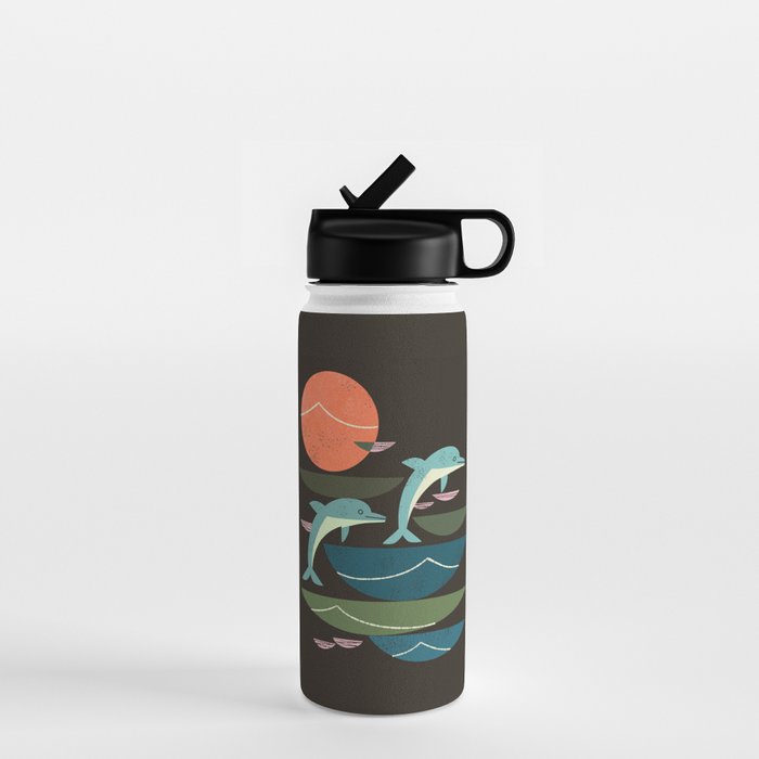 Sunset Dolphins Water Bottle Gallery Image 1
