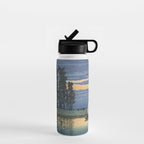 Hasui Kawase, Evening At Ushibori - Vintage Japanese Woodblock Print Art Water Bottle Gallery Image 1
