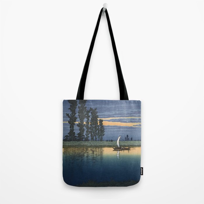 Hasui Kawase, Evening At Ushibori - Vintage Japanese Woodblock Print Art Tote Bag Gallery Image 2