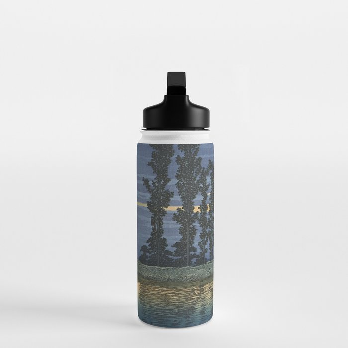 Hasui Kawase, Evening At Ushibori - Vintage Japanese Woodblock Print Art Water Bottle Gallery Image 3