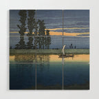 Hasui Kawase, Evening At Ushibori - Vintage Japanese Woodblock Print Art Wood Wall Art Gallery Image 1