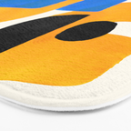 Mid Century Modern abstract Minimalist Fun Colorful Shapes Patterns Ikea Yellow & Blue Bath Mat Gallery Image 3