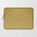 Minimal Arch XLIX Ochre Yellow Modern Geometric Lines Laptop Sleeve Gallery Image 1