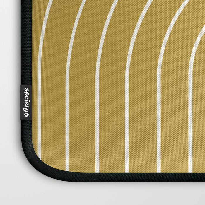 Minimal Arch XLIX Ochre Yellow Modern Geometric Lines Laptop Sleeve Gallery Image 3