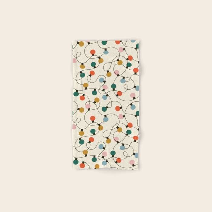 Vintage christmas lights art pattern Bath Towel Gallery Image 1