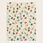 Vintage christmas lights art pattern Poster Gallery Image 4