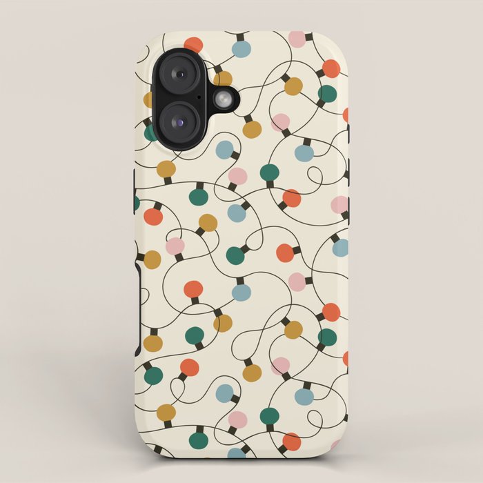 Vintage christmas lights art pattern iPhone Case Gallery Image 1