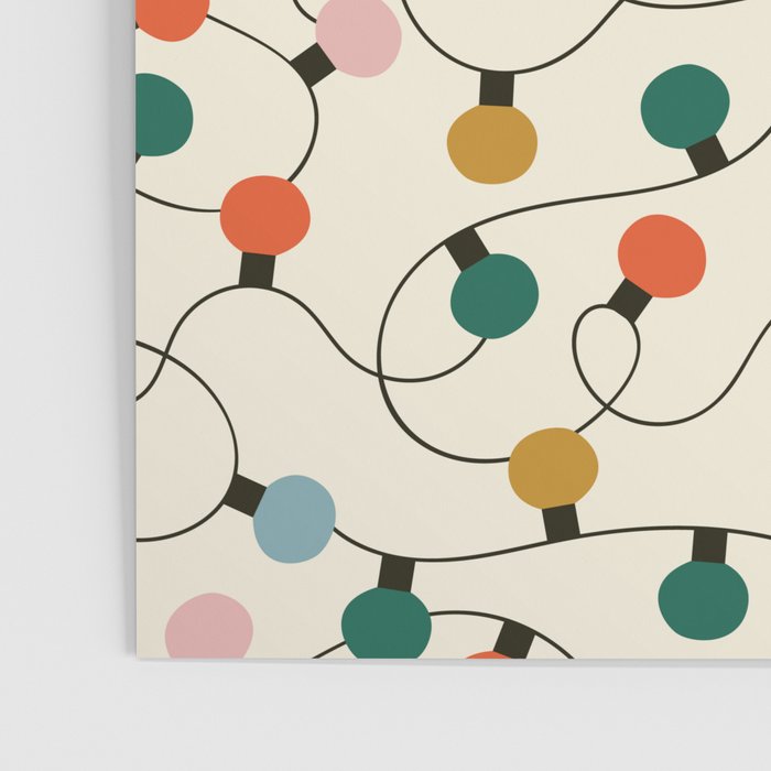 Vintage christmas lights art pattern Poster Gallery Image 3
