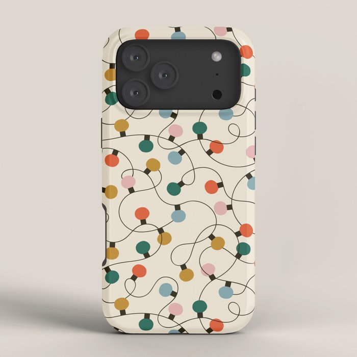 Vintage christmas lights art pattern iPhone Case Gallery Image 4