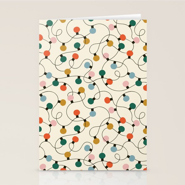 Vintage christmas lights art pattern Stationery Card Gallery Image 1