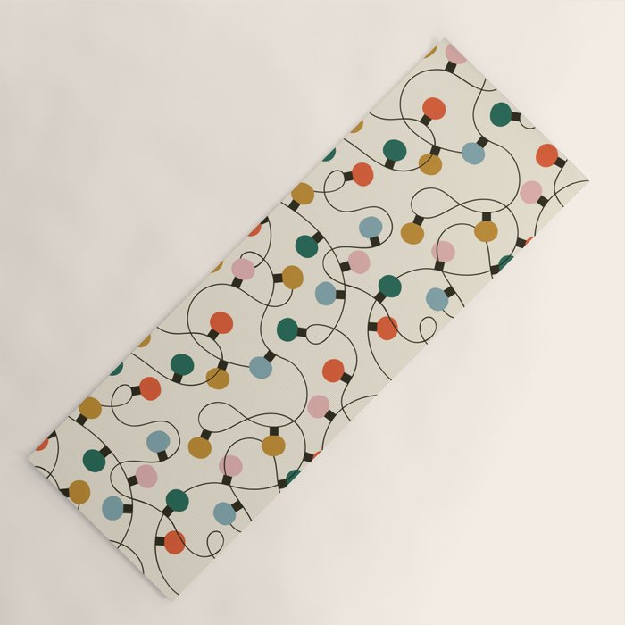 Vintage christmas lights art pattern Yoga Mat Gallery Image 1