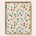 Vintage christmas lights art pattern Serving Tray Gallery Image 1