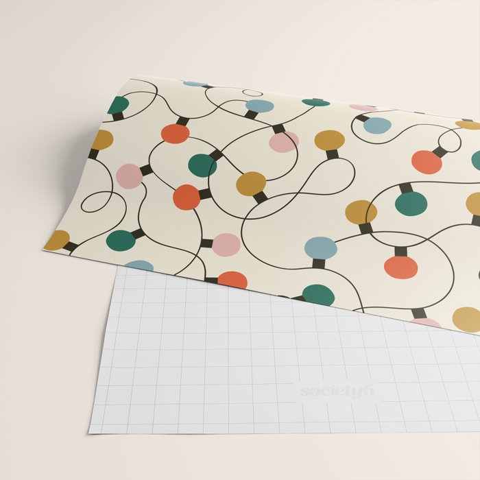 Vintage christmas lights art pattern Wrapping Paper Gallery Image 2