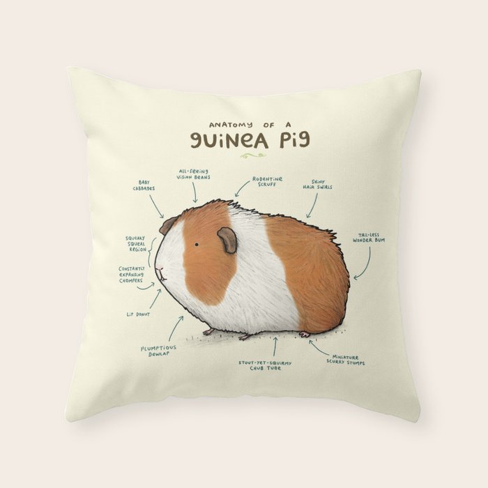 Anatomy of a Guinea Pig Throw Pillow Gallery Image 6