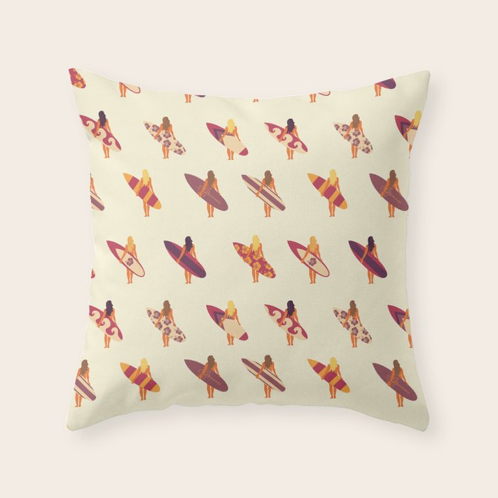 Surfergirls Throw Pillow Gallery Image 6