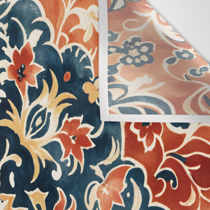 Indigo and Floral Spice Mandala Wall Tapestry Gallery Image 3
