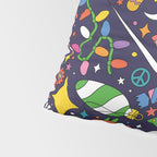 60s 70s psychedelic Modern Christmas Confetti Pattern Pillow Sham Gallery Image 4