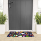 60s 70s psychedelic Modern Christmas Confetti Pattern Welcome Mat Gallery Image 3
