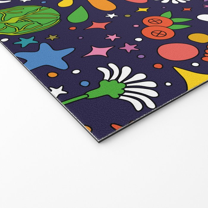 60s 70s psychedelic Modern Christmas Confetti Pattern Welcome Mat Gallery Image 2