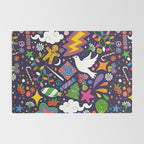 60s 70s psychedelic Modern Christmas Confetti Pattern Rug Gallery Image 2
