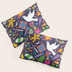 60s 70s psychedelic Modern Christmas Confetti Pattern Pillow Sham Gallery Image 3