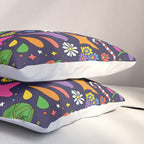 60s 70s psychedelic Modern Christmas Confetti Pattern Pillow Sham Gallery Image 3