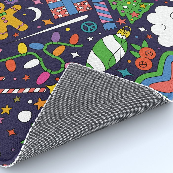 60s 70s psychedelic Modern Christmas Confetti Pattern Rug Gallery Image 4