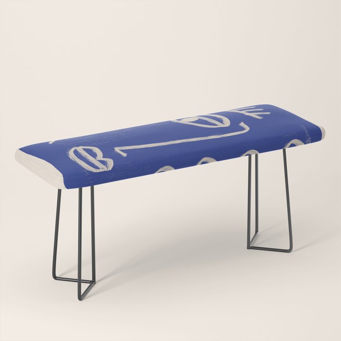 Abstract Face 23 Cobalt Blue Bench Gallery Image 1
