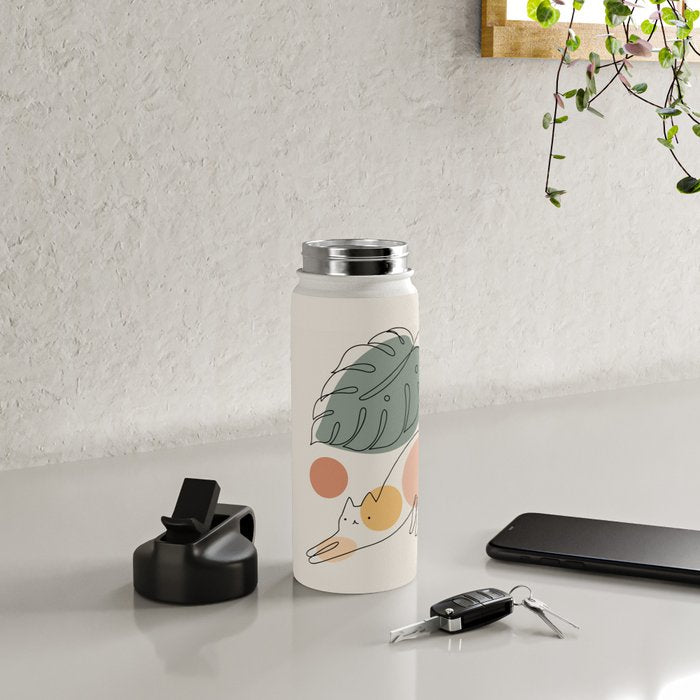 Cat and Plant 34 Water Bottle Gallery Image 4