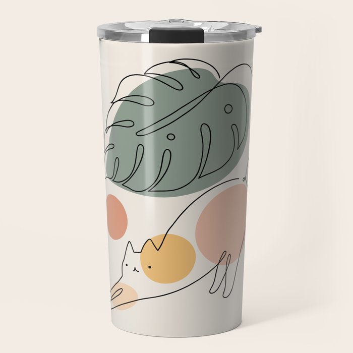 Cat and Plant 34 Travel Mug Gallery Image 1